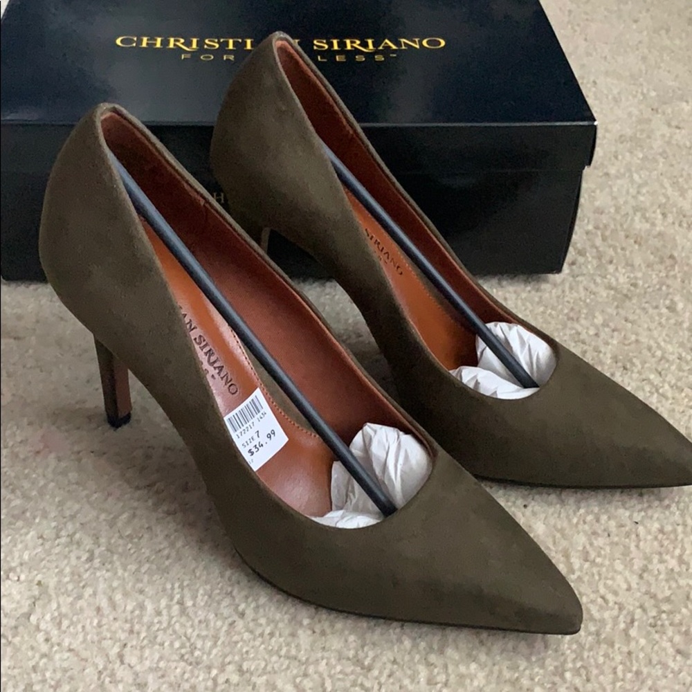 Christian Siriano olive green heels